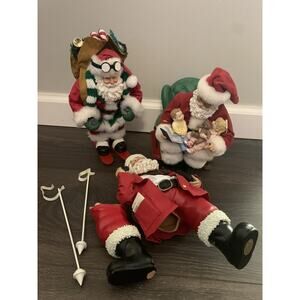 Lot Of 3 Broken Clothique Santa’s Collectables Please Read Description